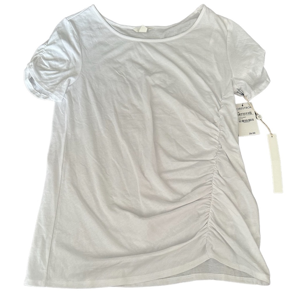Caslon One Side Scrunch White Shirt